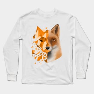 orange shattered fox Long Sleeve T-Shirt